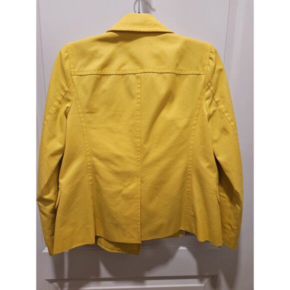 J Crew Womens sz 4 Bright Yellow Trudy Peacoat Blazer Double breasted Coat LN - Picture 3 of 10